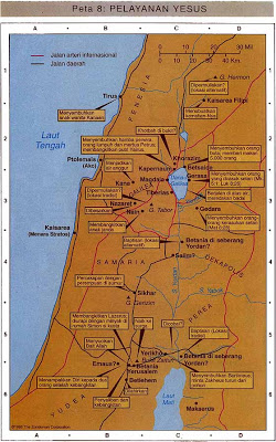 Pentacostal: Peta pelayanan Yesus Kristus